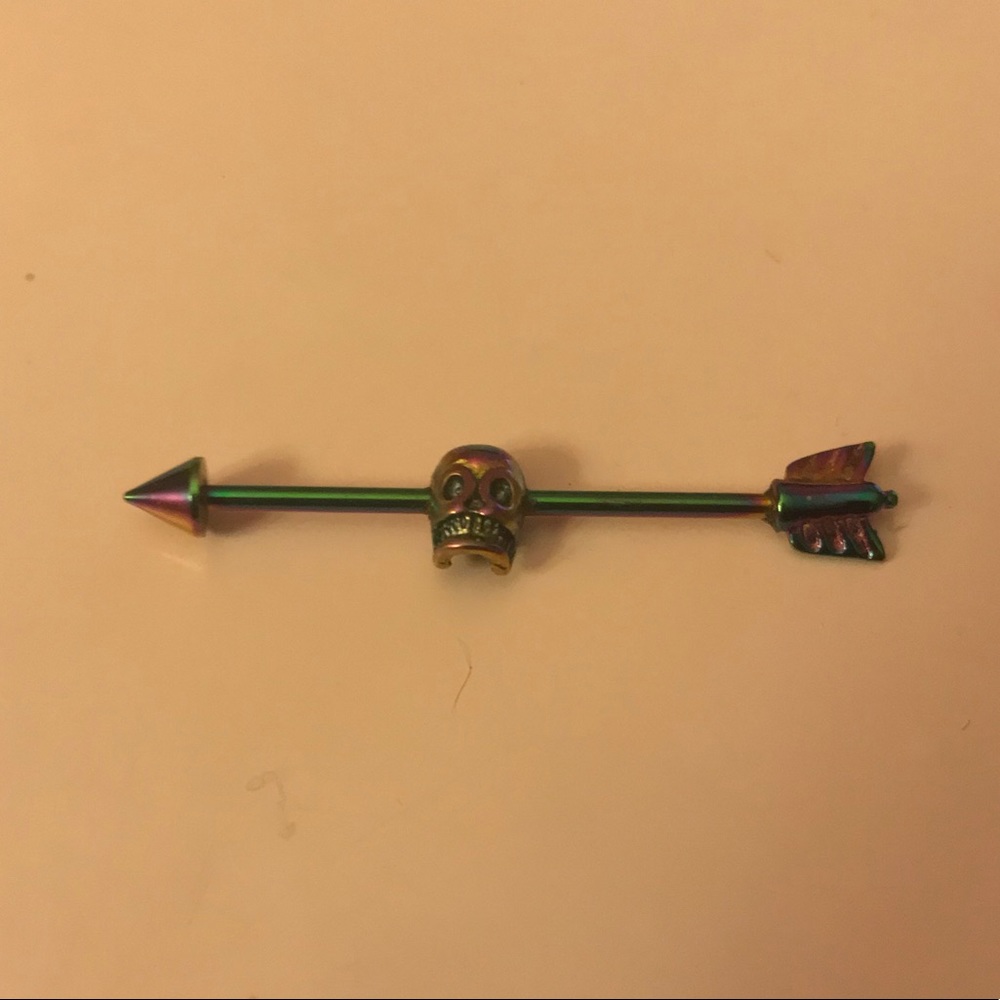 Multicolored Industrial Earring